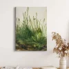 Bricoflor Botanik Bild In Grün Und Beige Leinwand Bild Mit Wiese Ideal Für Wohnzimmer Im Landhausstil Pflanzen Wandbild Im Vintage Stil Im Hochformat