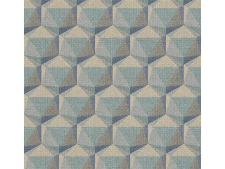 Bricoflor 3D Tapete Geometrisches Muster Vliestapete Blau Türkis Für Schlafzimmer Und Badezimmer Mustertapete In Leinenoptik