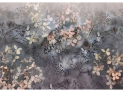 Bricoflor 3D Tapete mit Blumen Vlies Fototapete Floral Ideal für Wohnzimmer und Esszimmer Herbst Blumentapete Modern in Grau Beige