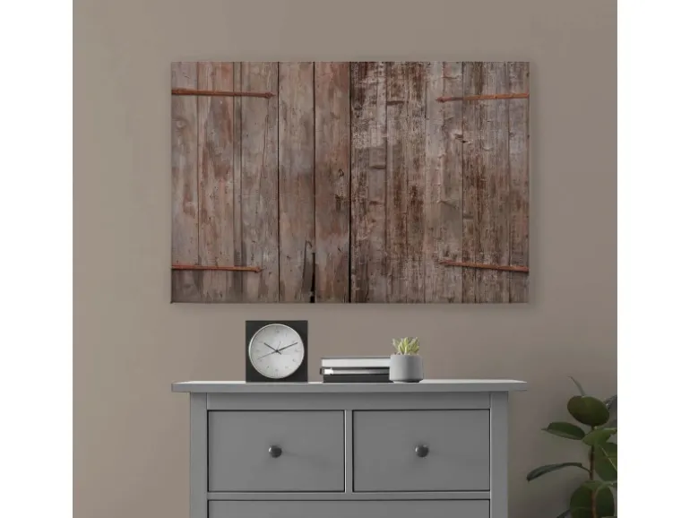 Bricoflor Deko Bild Mit Scheune Beiges Wandbild Mit Holz Motiv Im Landhausstil Leinwandbild Rustikal In 120 X 80 Cm Für Küche