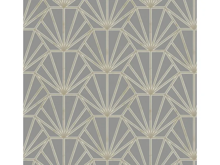 Bricoflor 20er Jahre Tapete in Grau und Gold Art Deco Tapete für Wohnzimmer und Schlafzimmer Elegante Vliestapete mit Geometrischem Muster