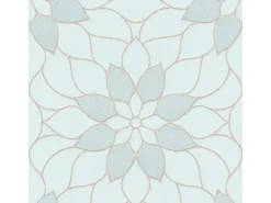 Bricoflor Florale Tapete in Pastellfarben Mosaik Vliestapete Floral mit Glitzer Effekt Vlies Mustertapete mit Blumen in Hellblau Mint