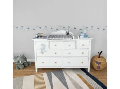 Bricoflor Flugzeug Tapete für Kinder in Blau Kinderzimmer Bordüre Selbstklebend mit Himmel Selbstklebende Tapetenbordüre Ideal für Das Babyzimmer