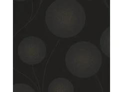 Bricoflor Glitzer Tapete in Schwarz Gold Kreis Vliestapete Floral Ideal für Wohn und Schlafzimmer Schwarze Vlies Mustertapete mit Blumen Abstrakt
