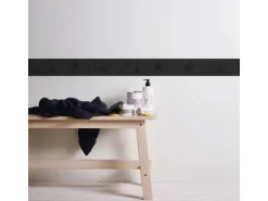 Bricoflor Glitzer Tapetenbordüre in Schwarz Selbstklebende Tapeten Bordüre mit Blumen Florale Tapetenborte Ideal für Wohnzimmer und Flur