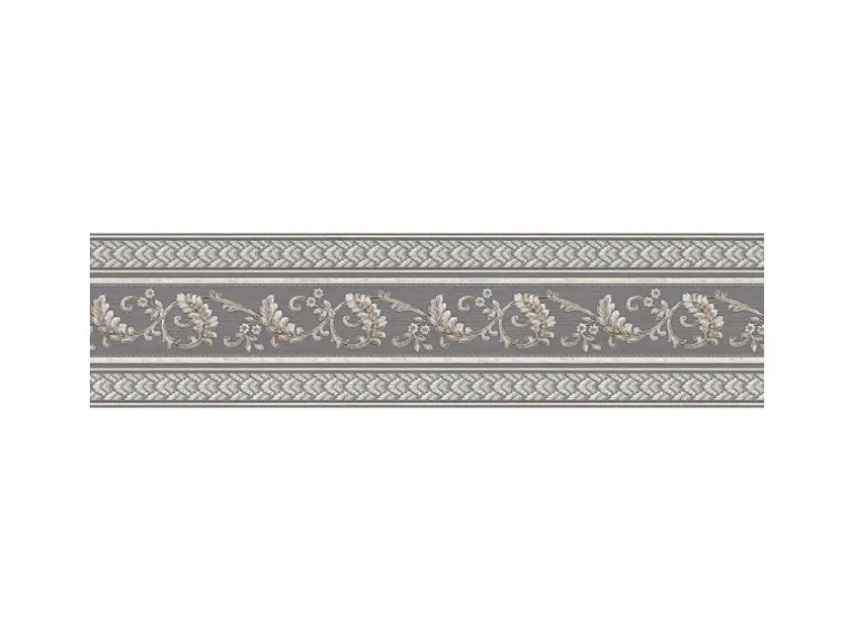 Bricoflor Graue Tapeten Bordüre 17 Cm Breit Ornament Tapetenborte Ideal für Wohnzimmer und Schlafzimmer Barock Tapetenborte in Grau und Beige