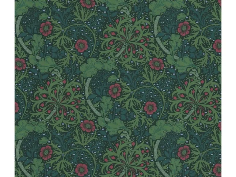 Bricoflor Gründerzeit Tapete Mit Blumen Grün Rot Retro Blumentapete Dunkelgrün Für Schlafzimmer Und Küche Jugendstil Vliestapete