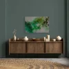 Bricoflor Grünes Bild Abstrakte Kunst Modern Leinwandbild Geometrisch Mit Pixeln Farbverlauf Leinwand Für Wohnzimmer 120 X 80 Cm