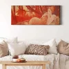 Bricoflor Jugendstil Wandbild In Orange Ausgefallenes Leinwand Bild Der 20Er Jahre Schlafzimmer Leinwandbild Mit Frauen Motiv Im Art Nouveau Stil