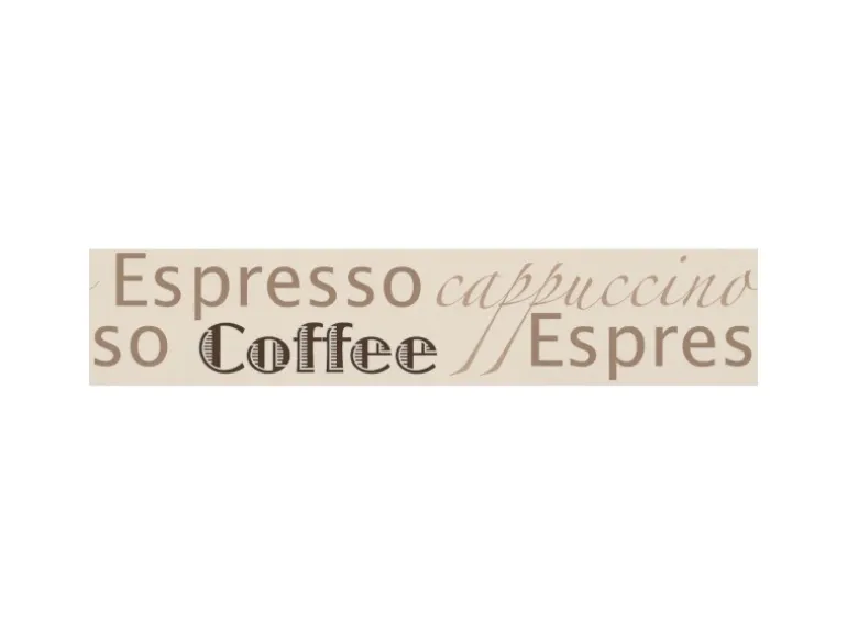Bricoflor Küchenbordüre in Beige und Braun Kaffee Tapeten Bordüre Selbstklebend Vlies Tapetenborte mit Vinyl Schriftzug für Cafe und Küche