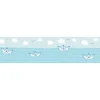 Bricoflor Kinderzimmer Bordüre Maritim in Blau Wolken Tapete mit Boot und Meer Ideal für Babyzimmer Selbstklebende Bordüre aus Vlies