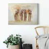 Bricoflor Kunst Wandbild Im Stil Gemälde Mit Personen Leinwand Bild Mit Abstrakter Malerei In Beige Und Braun Moderne Kunst Wandbild Für Büro Und Flur