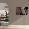Bricoflor Kunst Wandbild Mit Menschen Rot Grau Leinwandbild Abstrakte Kunst Gemälde Leinwand Ausgefallen In 90 X 60 Cm