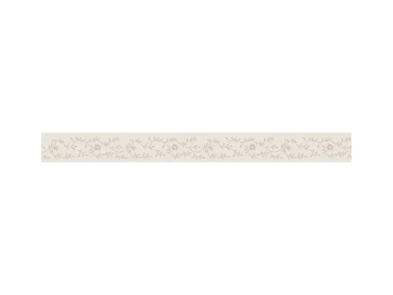 Bricoflor Landhaus Tapetenbordüre Selbstklebend Blümchen Tapeten Bordüre Ideal für Bad und Küche im Landhausstil Vlies Tapetenborte in Weiß und Gold