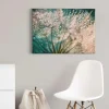 Bricoflor Leinwand Bild Mit Pusteblume Wandbild Mit Pflanze Und Morgentau Schlafzimmer Und Badezimmer Bild Im Wellness Stil In Türkis Und Weiß
