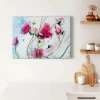 Bricoflor Leinwand Bild Mit Blumen Im Abstrakten Stil Wasserfarben Leinwandbild In Pink Und Grün Kunst Bild Mit Mohn Ideal Für Schlaf Und Wohnzimmer
