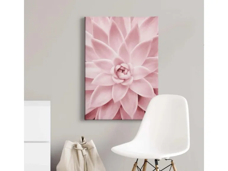 Bricoflor Leinwand Bild Mit Blume In Rosa Florales Leinwandbild Im Querformat Ideal Für Schlaf Und Badezimmer Rosa Wandbild Mit Nahaufnahme Von Blume