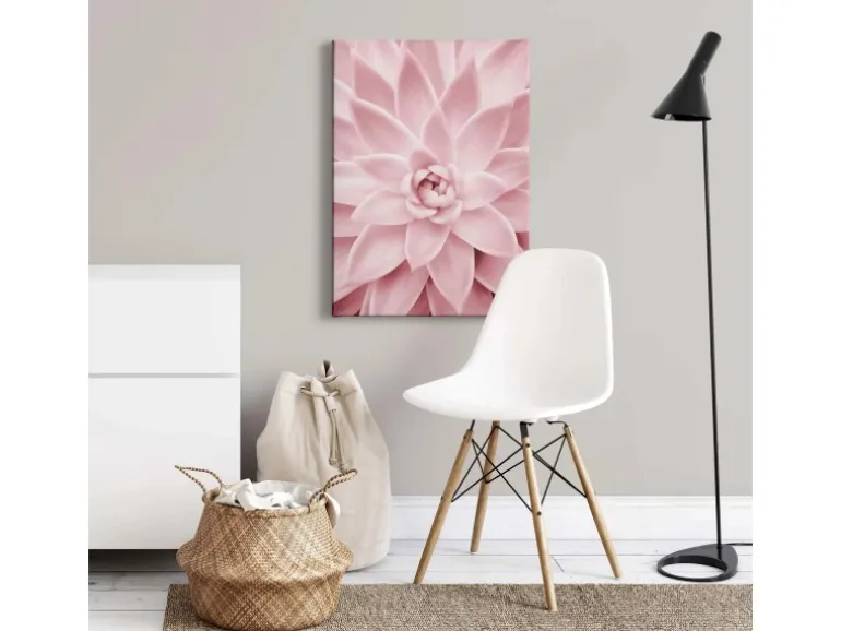 Bricoflor Leinwand Bild Mit Blume In Rosa Florales Leinwandbild Im Querformat Ideal Für Schlaf Und Badezimmer Rosa Wandbild Mit Nahaufnahme Von Blume