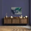 Bricoflor Leinwandbild Grün Blau Pixel Bild Geometrisch Mit Farbverlauf Modern Schlafzimmer Und Teenager Wandbild 120 X 80 Cm