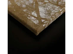 Bricoflor Leinwandbild Mit Baumkrone Vogelschwarm Wanddeko Bild In Gold Weiß Schwarz Romantisches Wandbild In 80 X 120 Cm