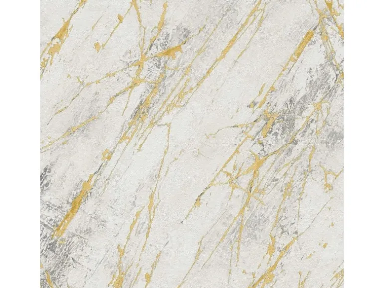 Bricoflor Marmor Tapete Weiß Gold Grau für Wohnzimmer und Schlafzimmer Scheuerbeständige Vliestapete in Marmoroptik mit Vinyl