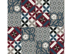 Bricoflor Marokkanische Tapete in Fliesenoptik Mosaik Vliestapete Rot Türkis Grau Vlies Fliesentapete mit Vinyl für Küche und Esszimmer Abwaschbar