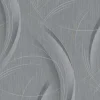 Bricoflor Metallic Tapete mit Goldenen Linien Vlies Mustertapete in Grau Silber für Wohnzimmer und Esszimmer Moderne Vliestapete in Dunkelgrau