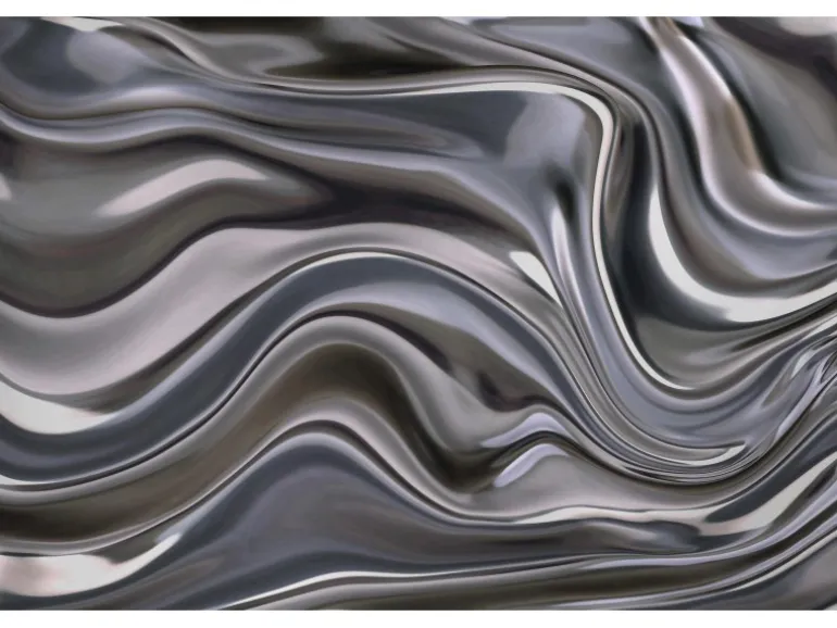 Bricoflor Metallic Tapete in 3D Optik Silber Fototapete Ausgefallen Ideal für Schlafzimmer und Küche Vlies Bildtapete Modern im Grafik Stil