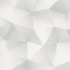 Bricoflor Metallic Vliestapete Geometrisch Weiße Tapete mit Dreieck Design in 3D Optik Grafische Mustertapete in Weiß Grau für Büro und Schlafzimmer