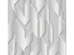 Bricoflor Moderne Tapete für Schlafzimmer in Grau Silber Geometrische Vliestapete mit 3D Metallic Effekt Vlies Mustertapete in Hellgrau