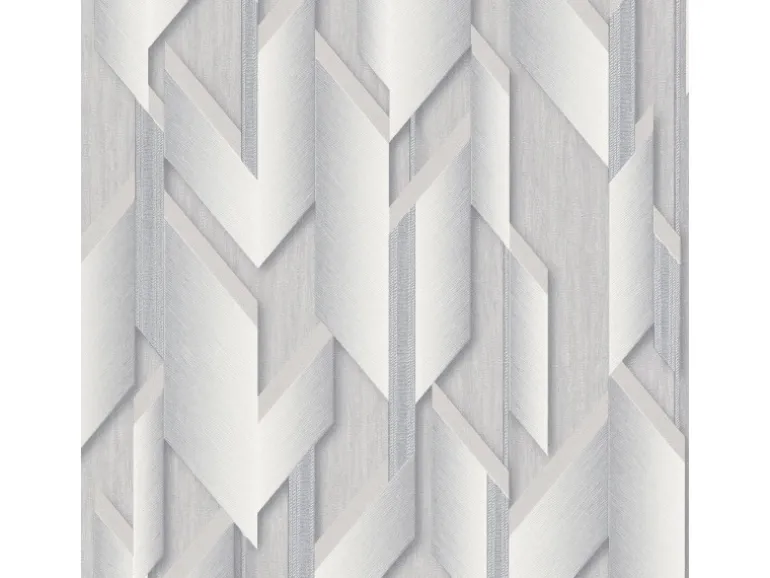 Bricoflor Moderne Tapete für Schlafzimmer in Grau Silber Geometrische Vliestapete mit 3D Metallic Effekt Vlies Mustertapete in Hellgrau