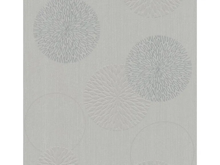 Bricoflor Moderne Tapete mit Silber Glitzer Effekt Graue Vliestapete mit Kreis Design Floral Vlies Mustertapete mit Vinyl Ideal für Wohnzimmer