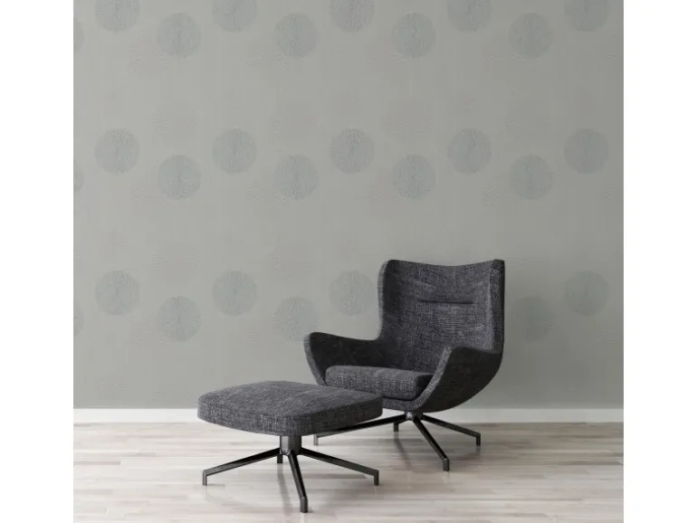 Bricoflor Moderne Tapete mit Silber Glitzer Effekt Graue Vliestapete mit Kreis Design Floral Vlies Mustertapete mit Vinyl Ideal für Wohnzimmer