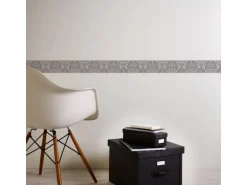 Bricoflor Neobarock Tapeten Bordüre Selbstklebend Wand Bordüre in Creme und Grau Ornament Tapetenborte mit Vinyl Ideal für Schlafzimmer und Badezimmer