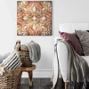 Bricoflor Ornament Leinwand Bild Vintage Wandbild Im Orientalischen Stil Für Wohnzimmer Terracotta Leinwandbild In Marokkanischer Mosaik Optik