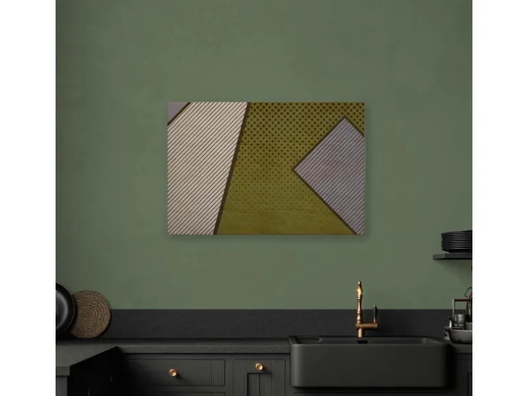 Bricoflor Pop Art Leinwand Bild Im Grafik Stil Modernes Wandbild Mit Geometrischem Muster In Grün Und Grau Grafikdesign Leinwandbild Für Büro