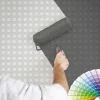Bricoflor Quadrat Tapete überstreichbar Karo Muster Vliestapete zum überstreichen für Küche Weiße Mustertapete Kariert Ideal für Arbeitszimmer