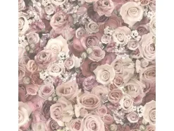 Bricoflor Rosen Tapete in Rosa Vintage Blumentapete im Shabby Chic Ideal für Schlafzimmer Romantische Rosentapete in Altrosa und Creme