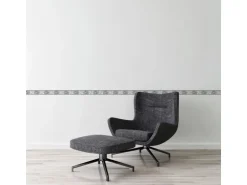 Bricoflor Rosen Tapeten Bordüre Selbstklebende Tapetenbordüre in Schwarz und Weiß Florale Tapetenborte Ideal für Schlafzimmer und Wohnzimmer