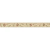 Bricoflor Schmale Tapetenbordüre Selbstklebend Blumen Bordüre in Gold Braun Florale Wandbordüre aus Vlies und Vinyl für Küche und Badezimmer