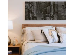 Bricoflor Schwarze Tapete Selbstklebend Modernes Tapeten Panel Ideal für Schlafzimmer und Küche Wolkenkratzer Vliestapete mit Vinyl