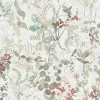 Bricoflor Schwedische Tapete mit Blumen in Weiß Grün Rot Vintage Blumentapete Skandinavisch Ideal für Wohnzimmer und Bad