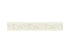 Bricoflor Selbstklebende Tapetenbordüre in Weiß Silber Elegante Tapetenborte für Badezimmer und Schlafzimmer Ornament Bordüre aus Vlies und Vinyl