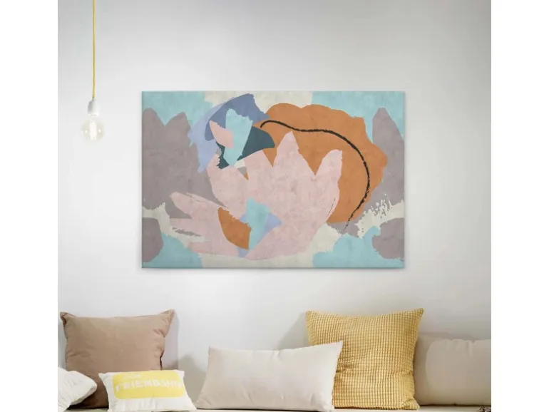Bricoflor Skandinavisches Leinwandbild In Pastellfarben Wohn Und Schlafzimmer Bild Auf Leinwand Im Scandi Stil Modernes Wandbild Mit Abstraktem Muster