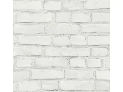 Bricoflor Steinoptik Tapete Weiß Steinmauer Vliestapete Modern Ideal für Schlafzimmer und Flur Weiße Vlies Steintapete in Mauer Optik mit Vinyl