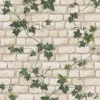 Bricoflor Steinwand Tapete mit Efeu Vintage Mauertapete in Creme und Grün ausgefallene Papiertapete in Steinoptik für Wohnzimmer