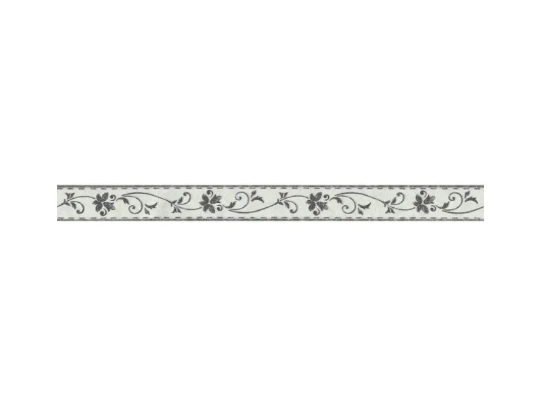 Bricoflor Tapete Französische Lilie Blumen Tapetenbordüre in Schwarz Weiß Ideal für Badezimmer und Küche Vintage Wand Bordüre Selbstklebend
