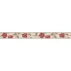 Bricoflor Tapetenbordüre mit Blumen für Schlafzimmer und Esszimmer Selbstklebende Bordüre in Rot und Beige Schmale Tapetenborte aus Vlies und Vinyl