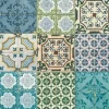 Bricoflor Türkise Tapete in Fliesenoptik Orientalische Mosaik Tapete Ideal für Küche und Wohnzimmer Boho Vliestapete im Vintage Stil
