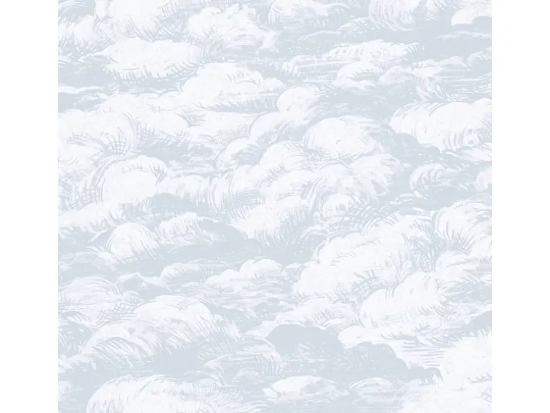 Bricoflor Vlies Babytapete Grau Weiß Kinder und Schlafzimmer Tapete mit Wolken Gezeichnet Skandinavische Vlies Mustertapete mit Himmel in Hellgrau